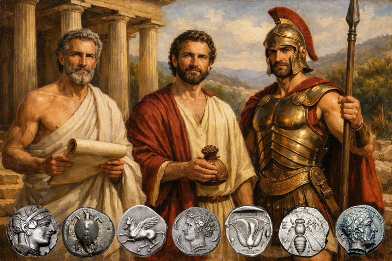 Od Athén po Syrakusy - Příběhy řeckých městských států vyražené do stříbra